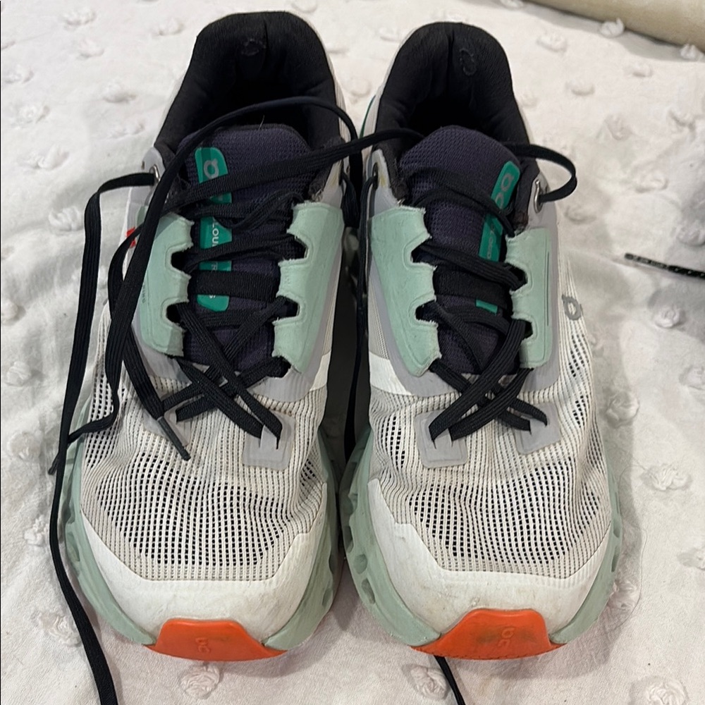 White and Mint Athletic Sneakers